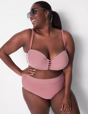 Lane Bryant Seersucker Swim Slip Donna Rosa | YHW2726SJ