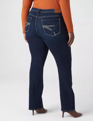 Lane Bryant Seven7 Boot With Back Pocket Embroidery Jeans Donna Blu Scuro | OID5710LG