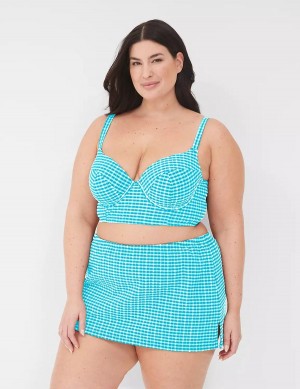 Lane Bryant Side Slit Swim Gonne Donna Blu Bianche | WAV1851DY