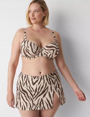 Lane Bryant Side Slit Swim Gonne Donna Marroni Colorate | FTH3436HC