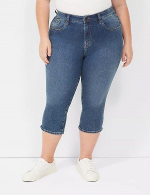 Lane Bryant Signature Fit High-Rise Pedal Jeans Donna Blu Scuro | OYO3095FR