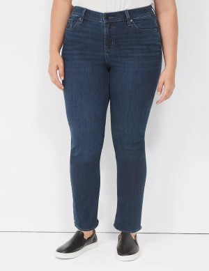 Lane Bryant Signature Fit Straight - Everyday Dark Wash Jeans Donna Blu Scuro | FEJ4544LQ