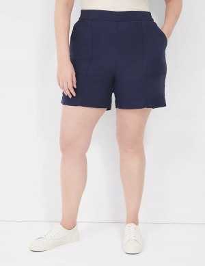 Lane Bryant Slub Pull-On Pantaloncini Donna Blu | DGW9352YG