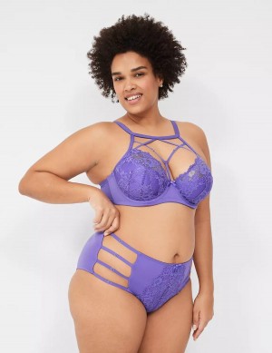 Lane Bryant Strappy High-Neck French Reggiseno A Balconcino Donna Viola | ZZE7285GS