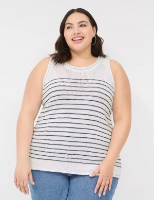 Lane Bryant Striped Canotta Donna Bianche | YLQ885RO