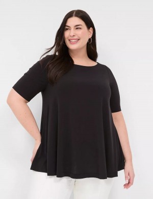 Lane Bryant Swing Boatneck Top Magliette Donna Nere | RFD468MU