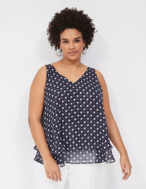 Lane Bryant Swing Double-Layer Chiffon Canotta Donna Viola | VFB9592KR