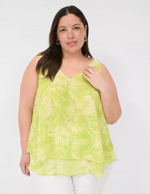 Lane Bryant Swing Double-Layer Chiffon Canotta Donna Verdi Chiaro | RCM9769BB