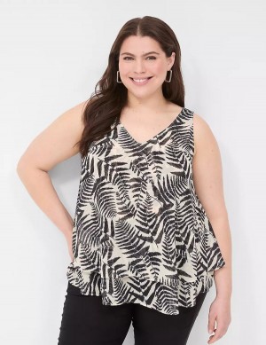 Lane Bryant Swing Double-Layer Chiffon Canotta Donna Nere | EQF8689AE