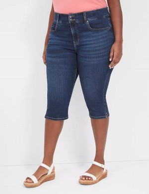 Lane Bryant Tighter Tummy Fit High-Rise Pedal Jeans Donna Blu Scuro | GKQ1178DN