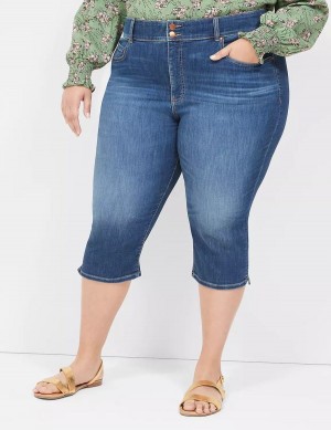 Lane Bryant Tighter Tummy Fit High-Rise Pedal Jeans Donna Blu | ALC5294JM