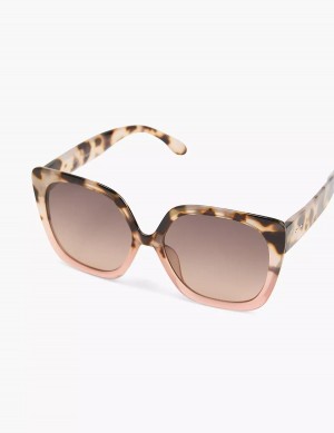 Lane Bryant Tortoiseshell Print & Pink Ombre Large Cateye Occhiali da Sole Donna Marroni Rosa | AAI6730EC