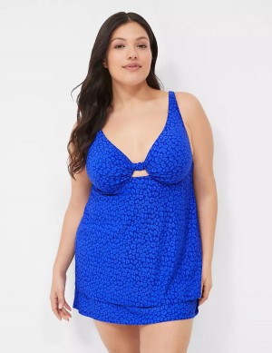 Lane Bryant Underwire Knot-Front Tankini Top Bikini Donna Blu Scuro | AAR1745GT