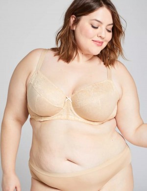 Lane Bryant Unlined with Lace Reggiseno A Balconcino Donna Beige | XTV4692ZW