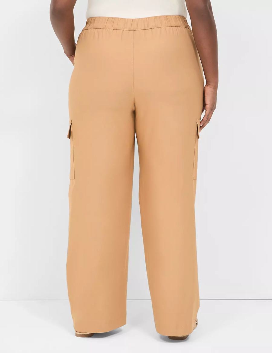 Lane Bryant 4-Season Pull-On Straight Cargo Pantaloni Donna Marroni | KDV7141IF