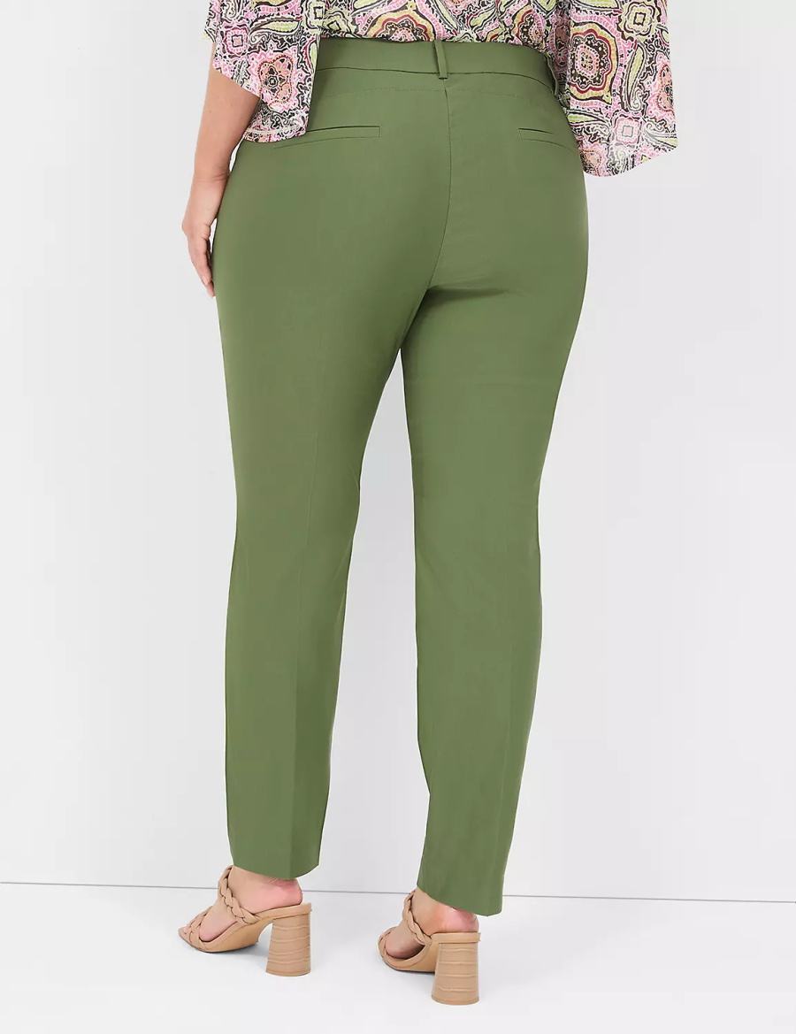 Lane Bryant 4-Season Slim Ankle Pantaloni Donna Marroni Verdi | MJC5757BY