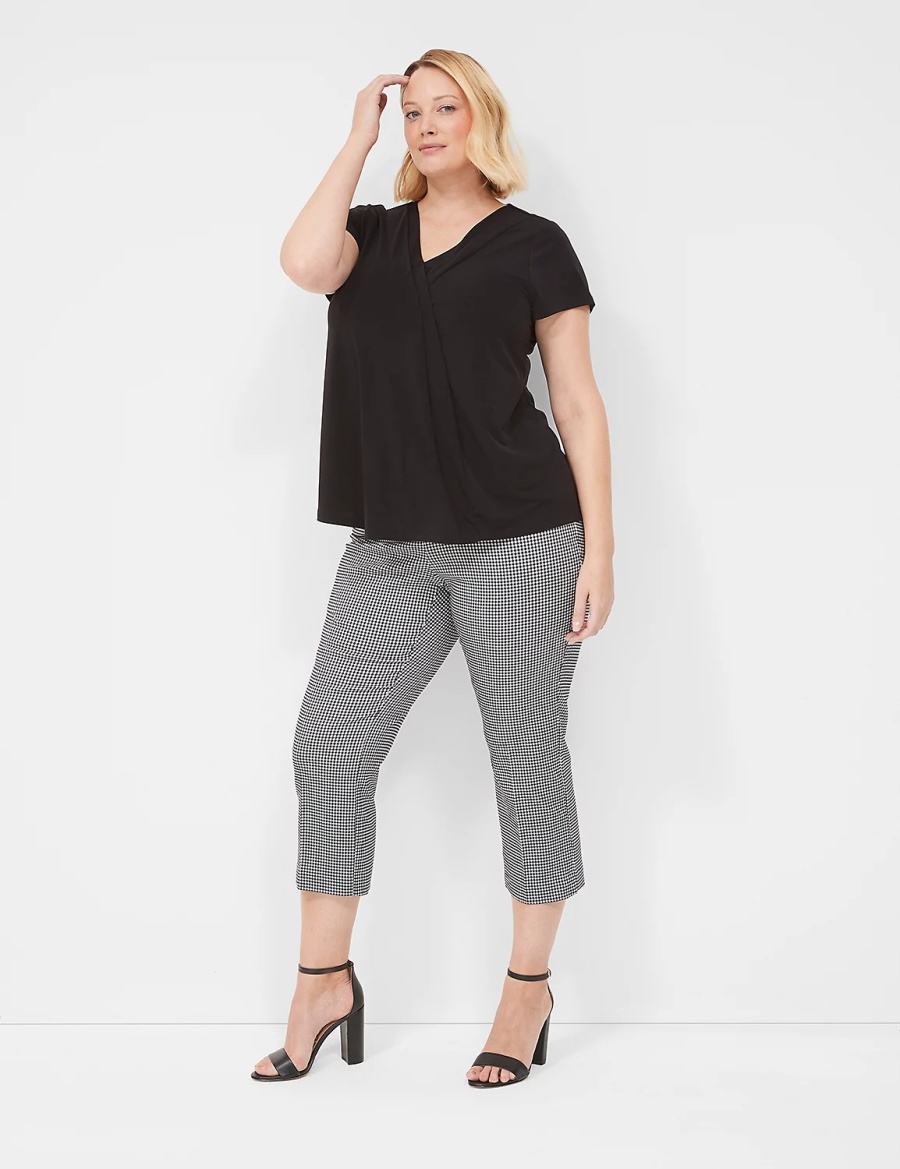 Lane Bryant 4-Season Slim Capri Pantaloni Donna Nere | NEJ3895ZB