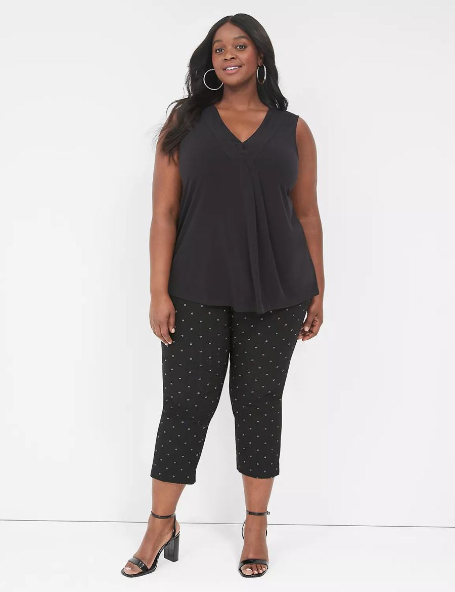 Lane Bryant 4-Season Slim Capri Pantaloni Donna Nere | WEI1081VZ