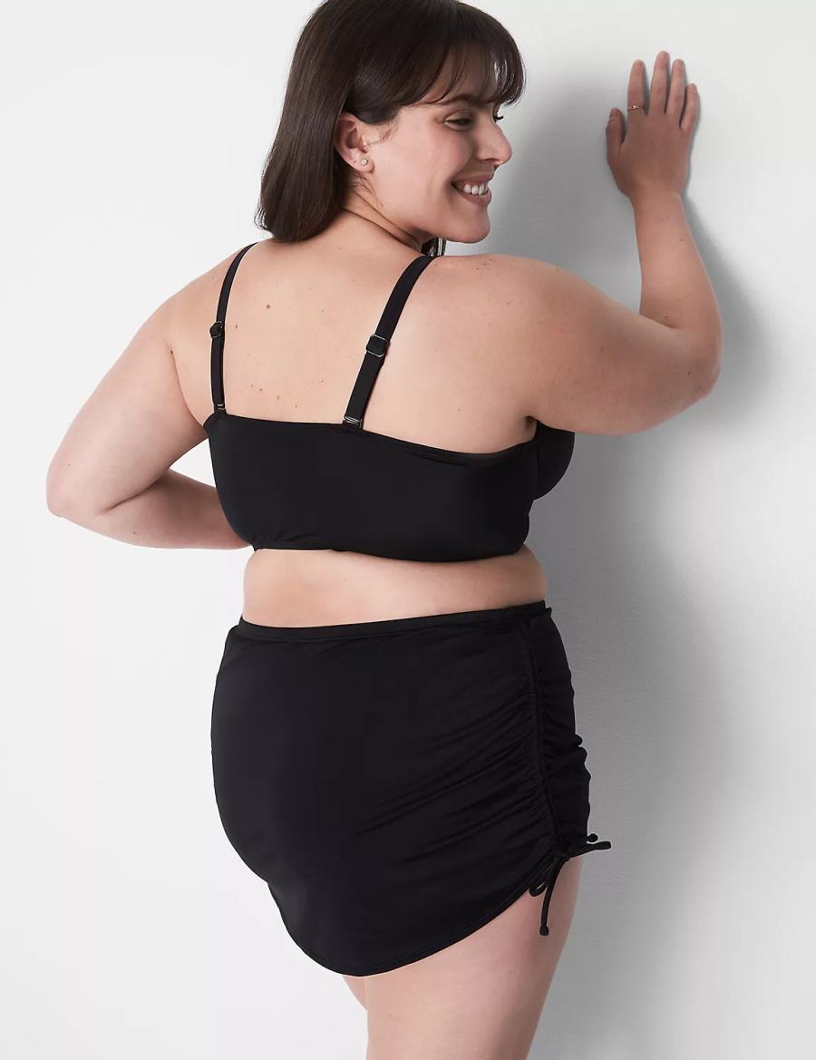 Lane Bryant Adjustable Swim Gonne Donna Nere | TIN8871PY