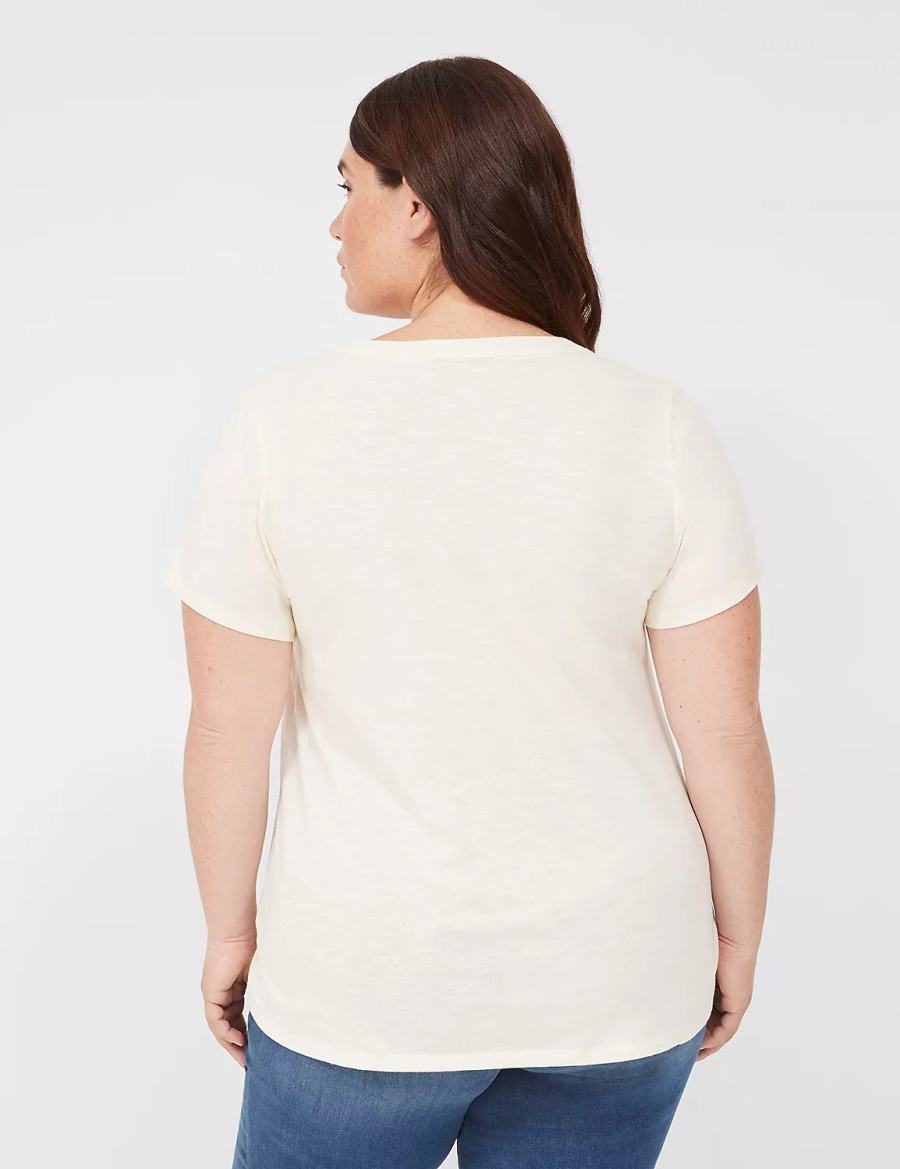 Lane Bryant Better Late Than Never Graphic Tee Magliette Donna Bianche | GHM5123SX