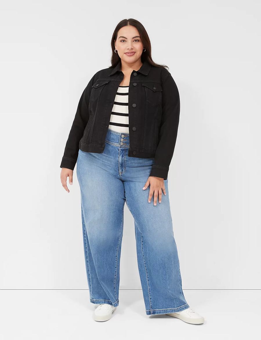 Lane Bryant Black Denim Giacche Donna Nere | FBO9028BF