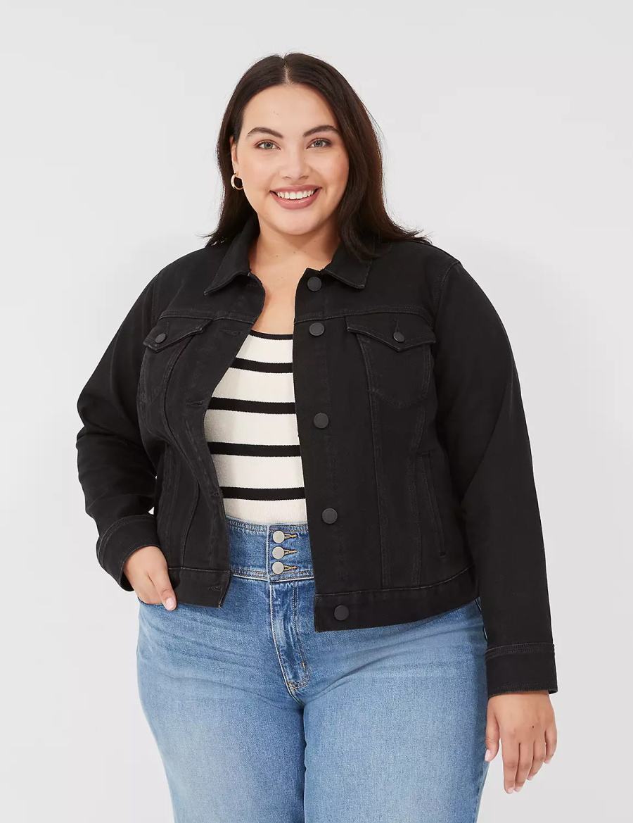 Lane Bryant Black Denim Giacche Donna Nere | FBO9028BF