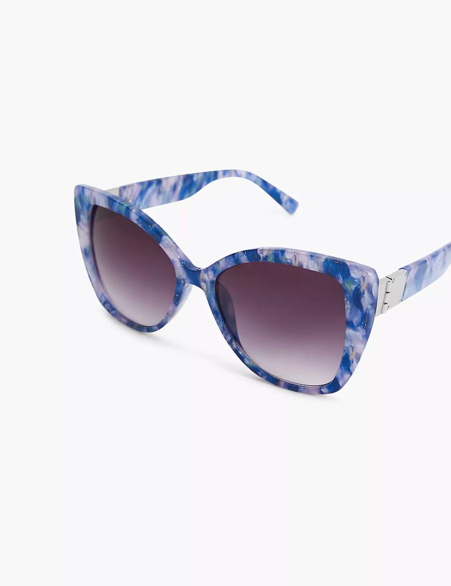 Lane Bryant Blue Marble Cateye Occhiali da Sole Donna Blu Colorate | AOL1835SO