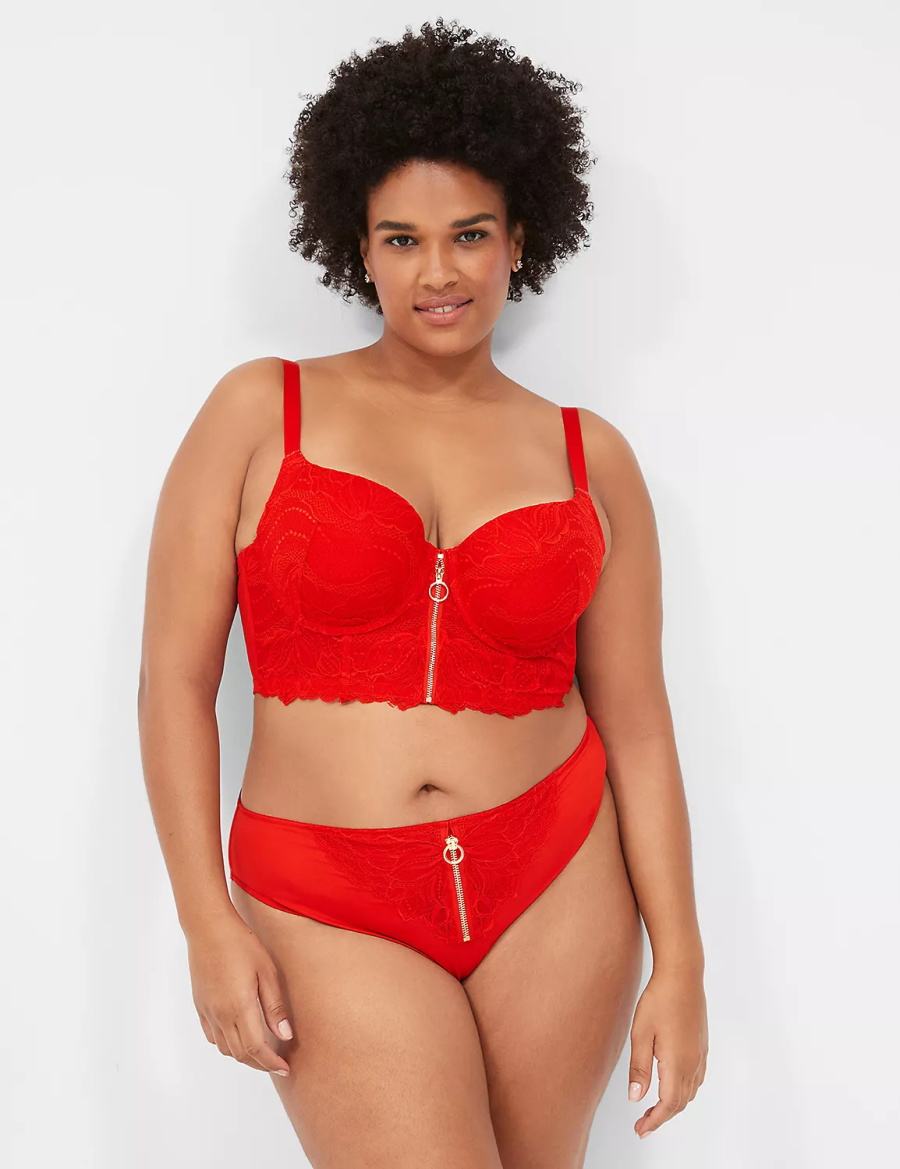 Lane Bryant Boost Longline Reggiseno A Balconcino Donna Rosse | PDK5044KD