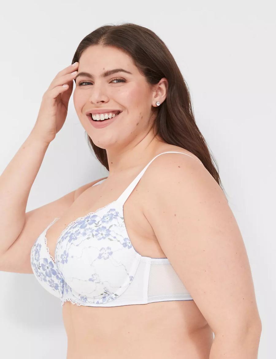 Lane Bryant Boost Plunge With Lace Bralette Donna Bianche | ZHF2139YC