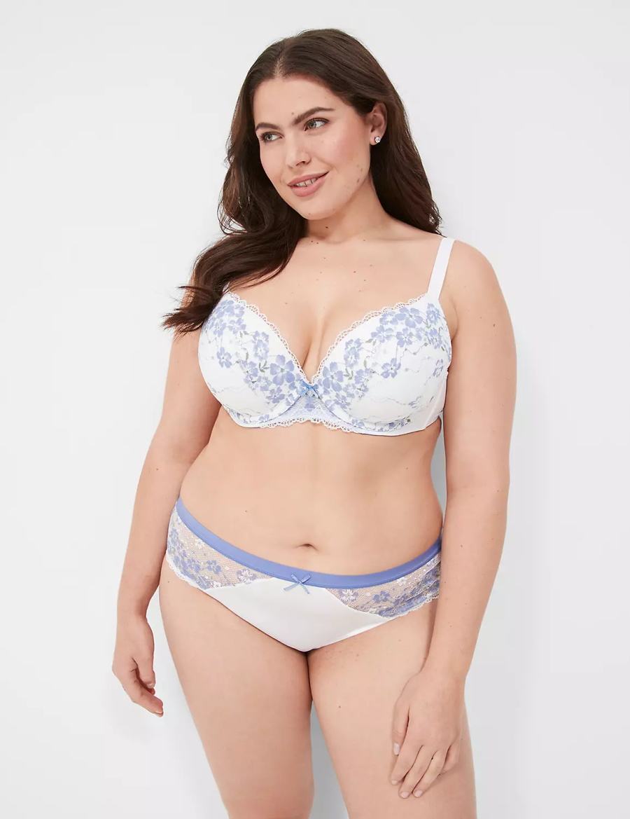 Lane Bryant Boost Plunge With Lace Bralette Donna Bianche | ZHF2139YC