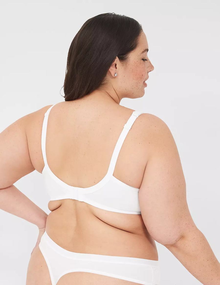 Lane Bryant Boost Plunge With Lace Bralette Donna Bianche | WKH7244NR