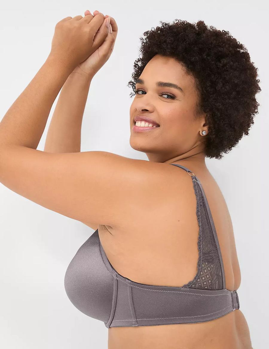 Lane Bryant Boost Plunge With Lace Bralette Donna Grigie Scuro | MPV4813BS