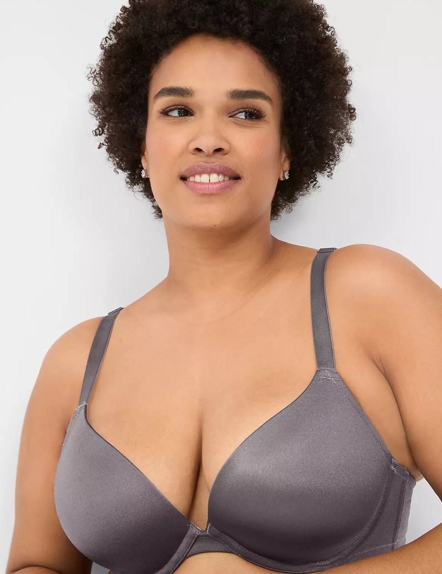 Lane Bryant Boost Plunge With Lace Bralette Donna Grigie Scuro | MPV4813BS