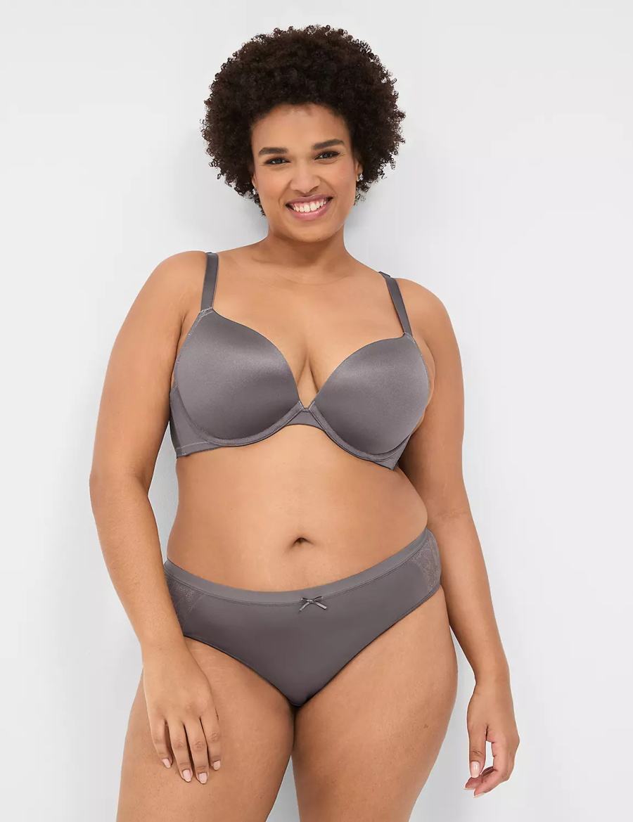 Lane Bryant Boost Plunge With Lace Bralette Donna Grigie Scuro | MPV4813BS