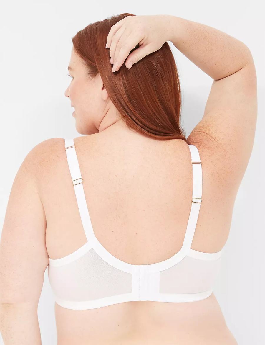 Lane Bryant Bow-Front Sheer Unlined Reggiseno A Balconcino Donna Bianche | KFC7769XW