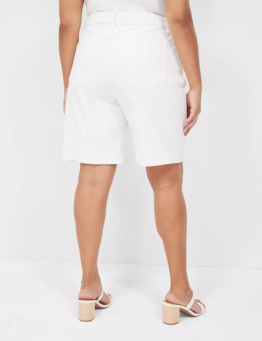 Lane Bryant Boyfriend Fit Bermuda Jean Pantaloncini Donna Bianche | JAG7523ET