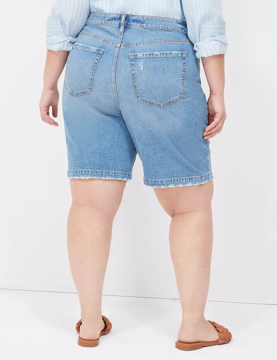 Lane Bryant Boyfriend Fit Bermuda Jean Pantaloncini Donna Blu | AUZ2645EA