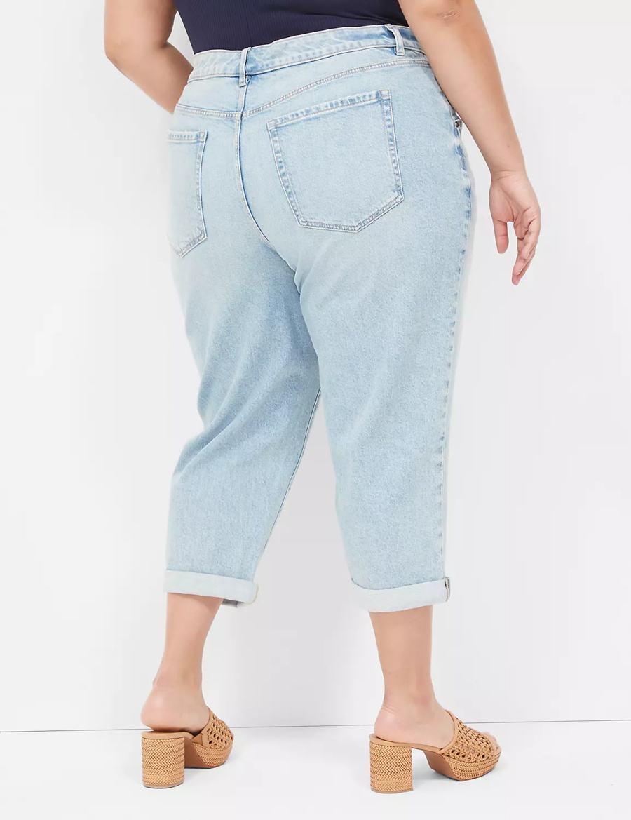 Lane Bryant Boyfriend Fit Capri Jeans Donna Blu Chiaro | MIE1499UV