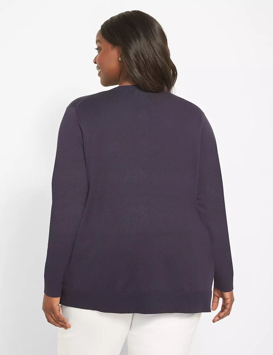 Lane Bryant Button-Front Cardigan Donna Blu | JBJ619PP