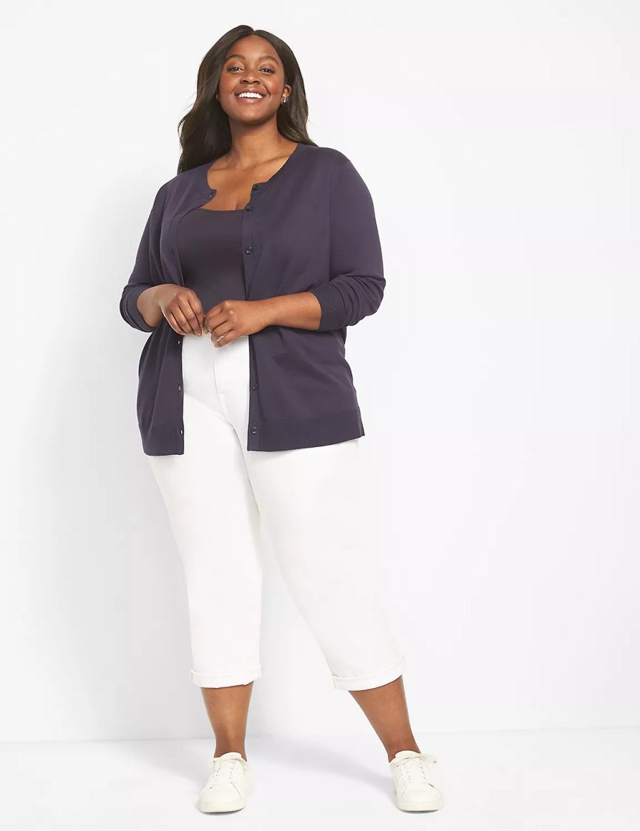 Lane Bryant Button-Front Cardigan Donna Blu | JBJ619PP