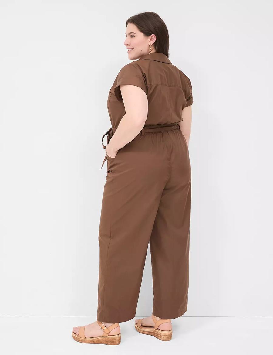 Lane Bryant Cap-Sleeve Utility Jumpsuit Donna Marroni | TPL593YP