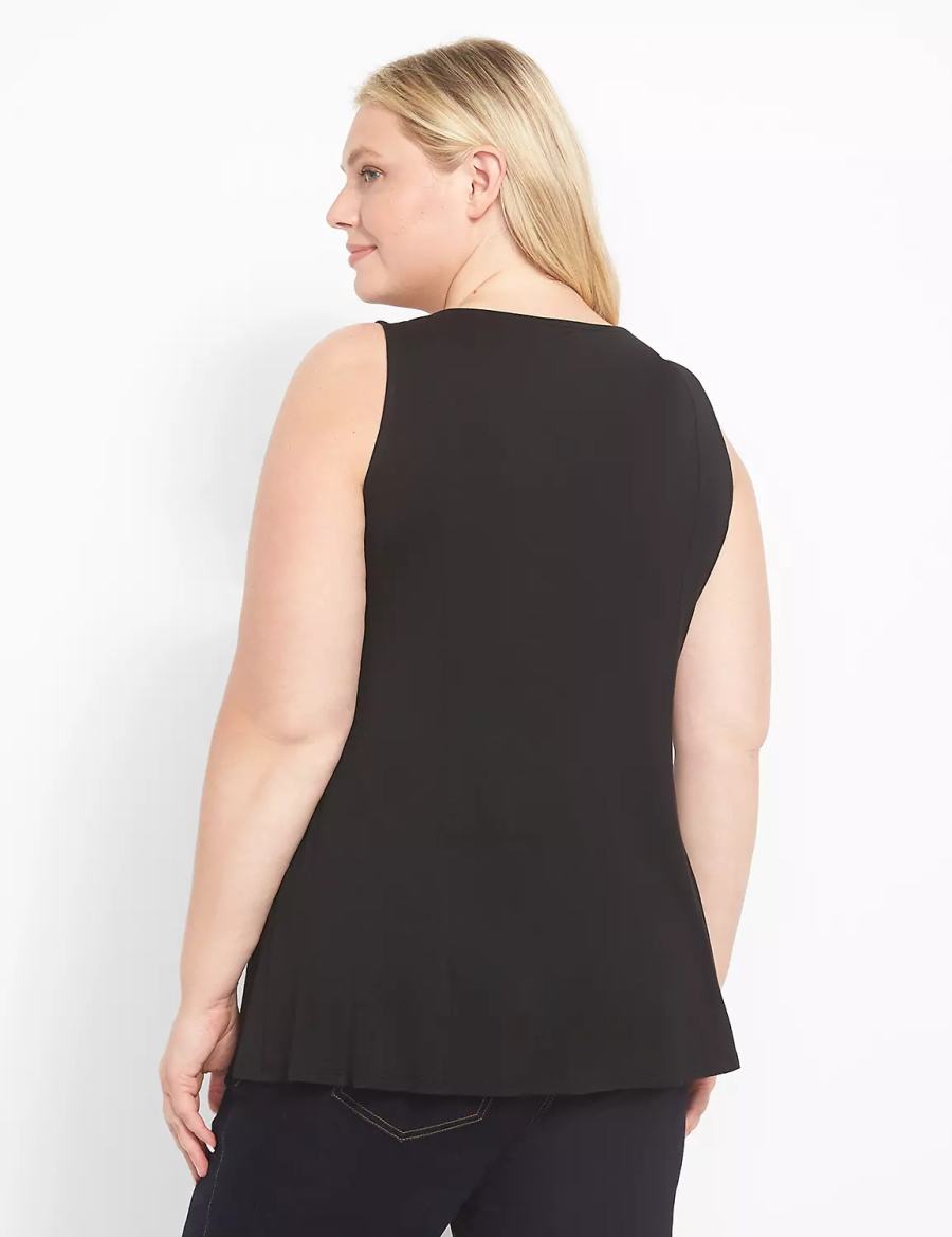 Lane Bryant Classic Scoop-Neck Fit & Flare Canotta Donna Nere | HMU7324KX