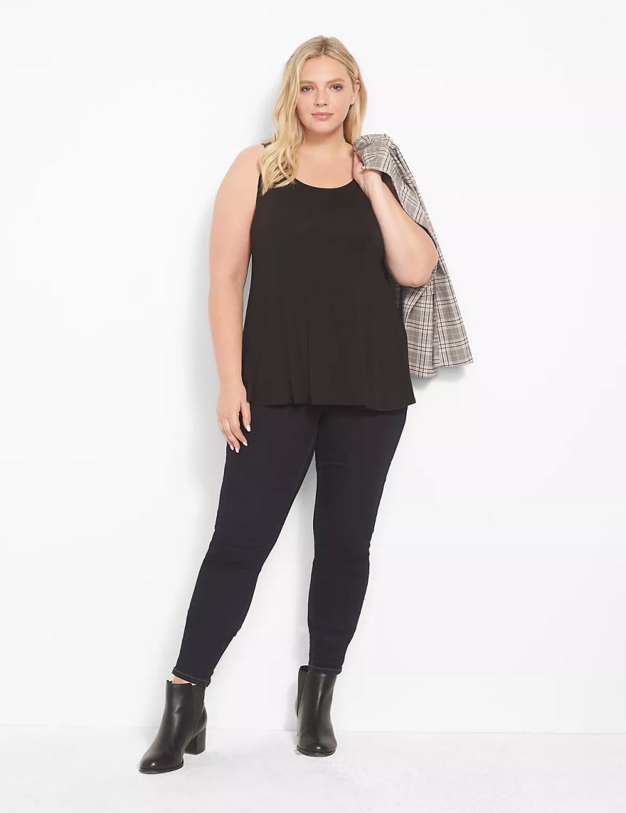 Lane Bryant Classic Scoop-Neck Fit & Flare Canotta Donna Nere | HMU7324KX