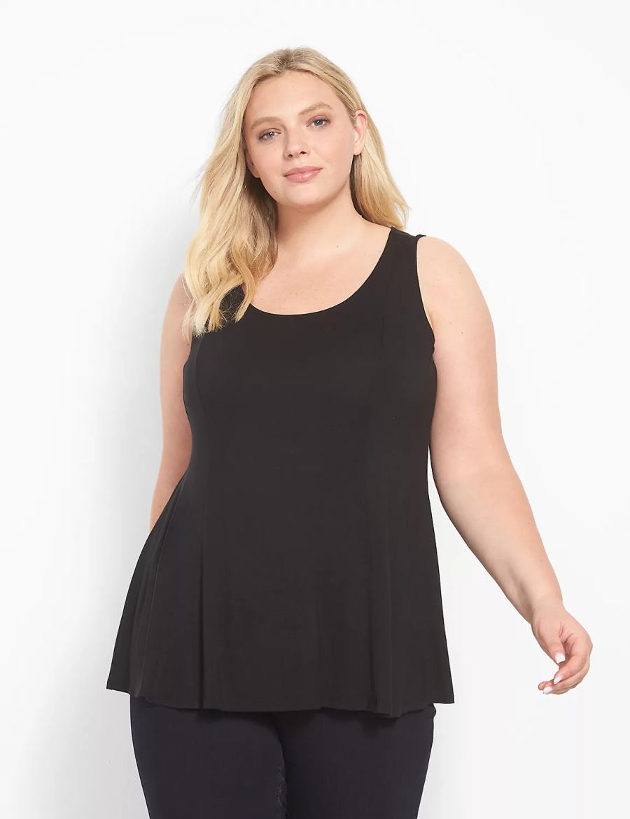 Lane Bryant Classic Scoop-Neck Fit & Flare Canotta Donna Nere | HMU7324KX