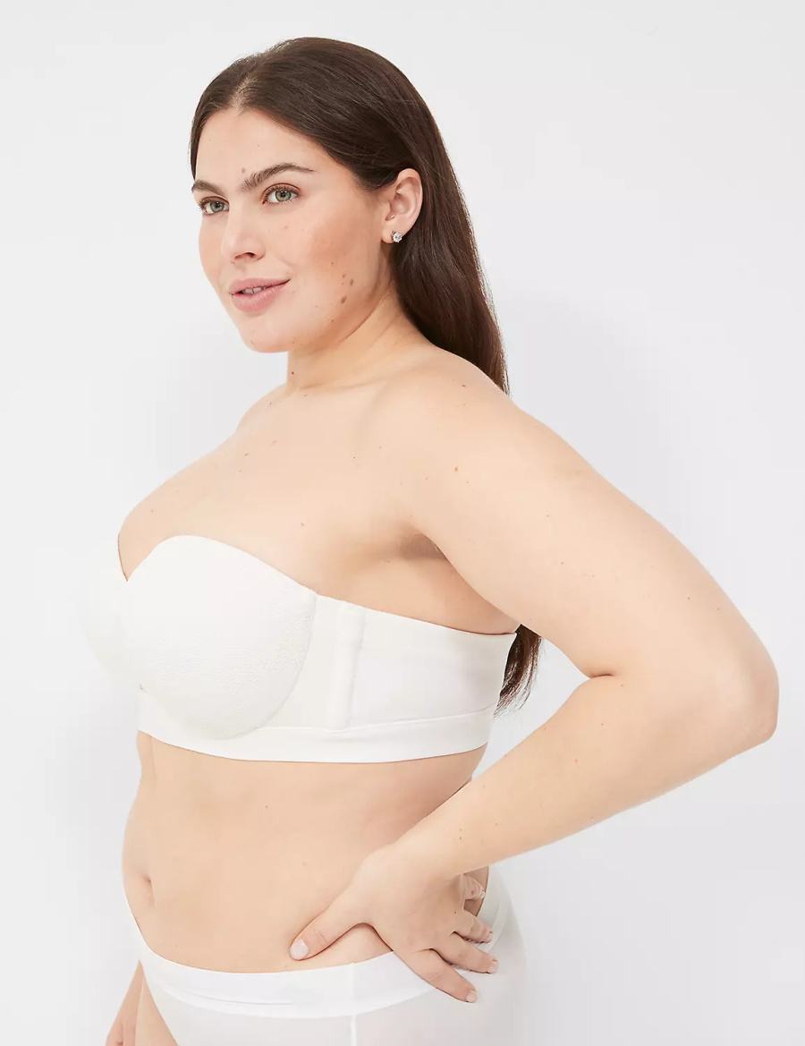 Lane Bryant Comfort Bliss Lightly Lined Multi-Way With Lace Reggiseni Senza Spalline Donna Bianche | SUC9639RX