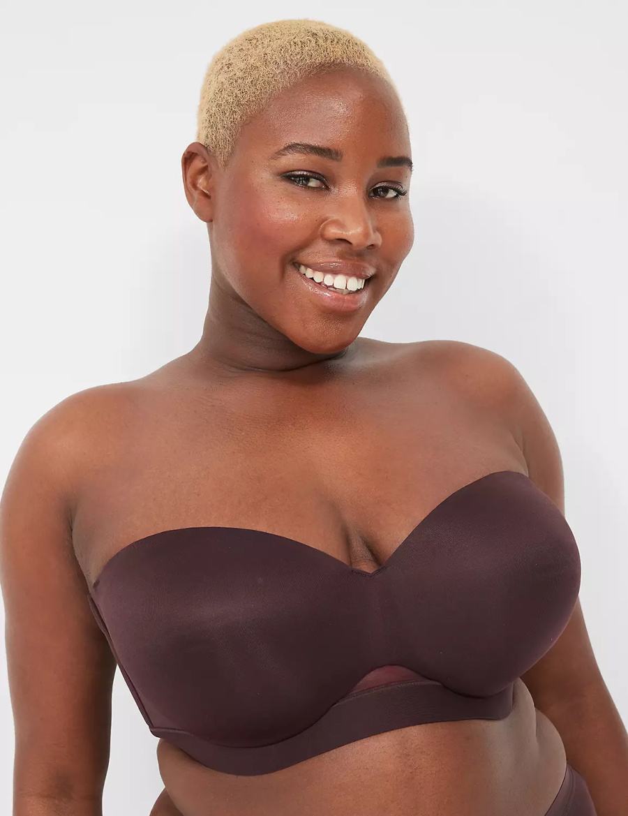 Lane Bryant Comfort Bliss Lightly Lined Multi-Way Reggiseni Senza Spalline Donna Cioccolato Viola | ULW5549QC