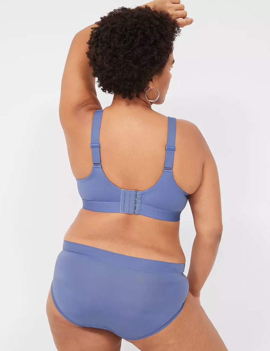 Lane Bryant Comfort Bliss Lightly Lined Plunge Bralette Donna Blu | FZJ1276EK