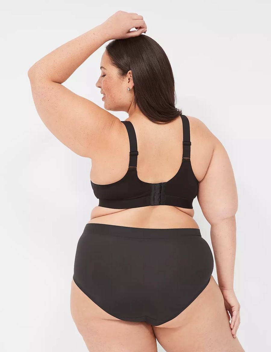 Lane Bryant Comfort Bliss Lightly Lined Plunge With Lace Bralette Donna Nere | QZZ6061AL