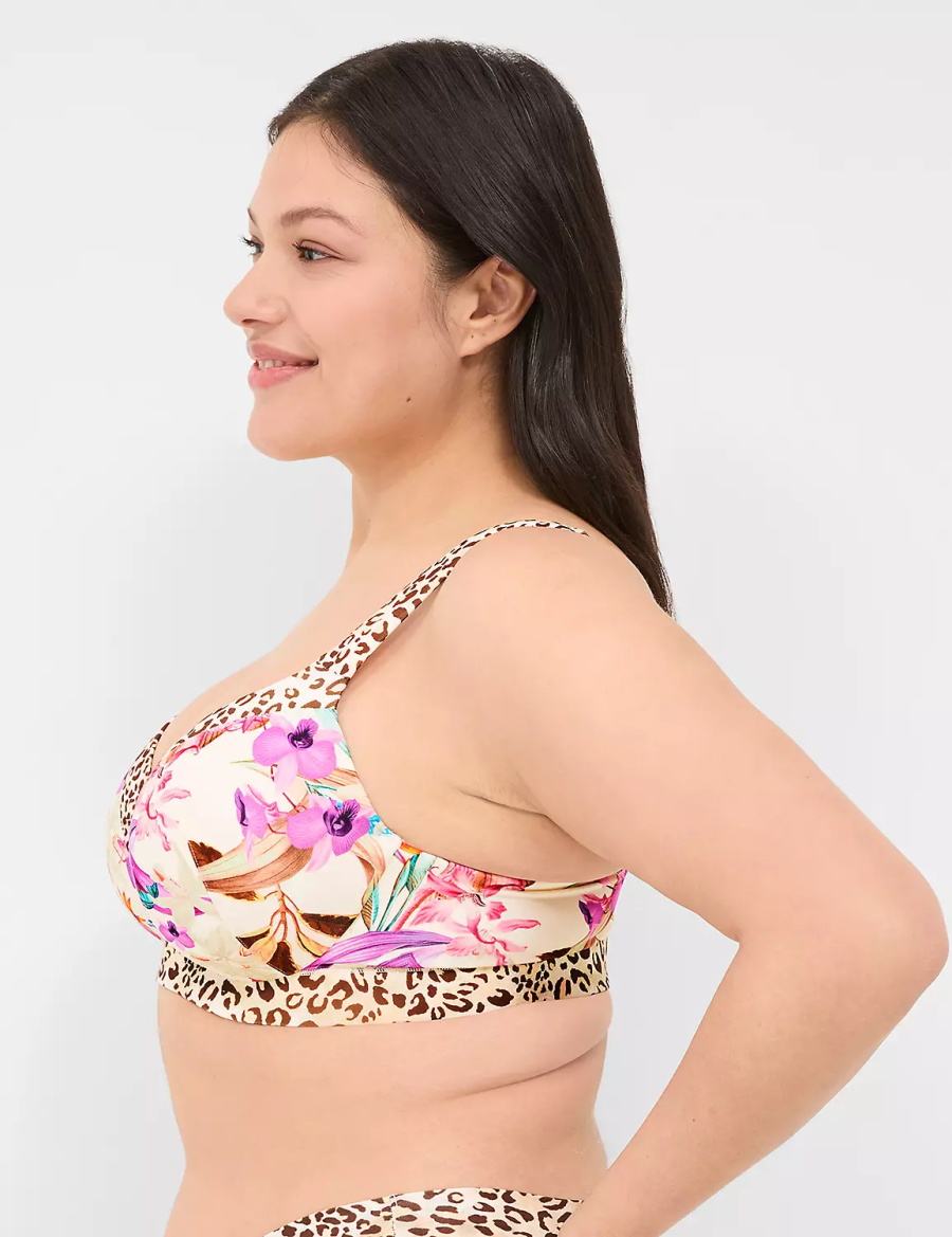 Lane Bryant Comfort Bliss Lightly Lined Plunge Bralette Donna Bianche Colorate | ZGN4753KV