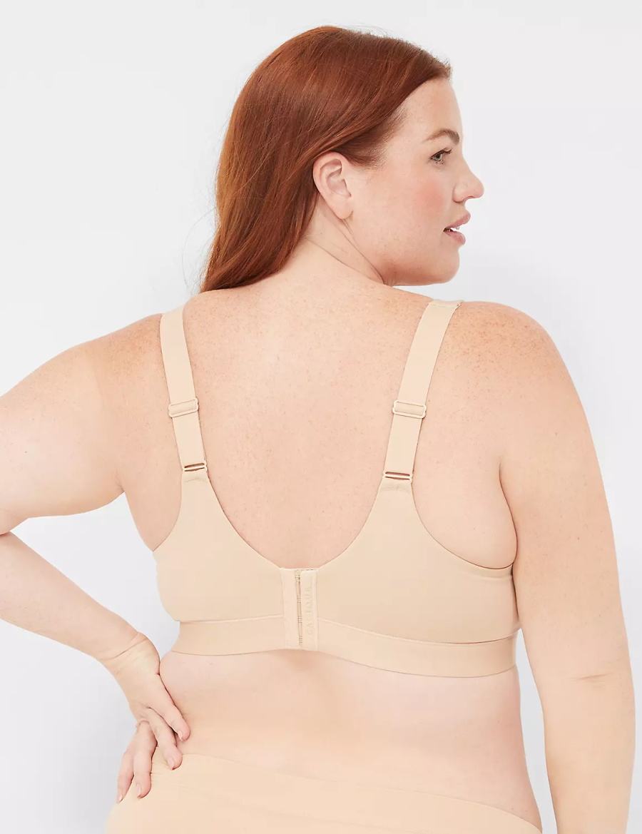 Lane Bryant Comfort Bliss Lightly Lined Plunge Bralette Donna Beige | LTO387EE